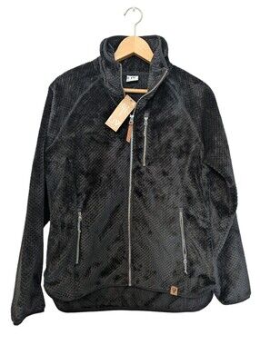 LIV Outdoor Cozy Black Textured Fleece Jacket Medium